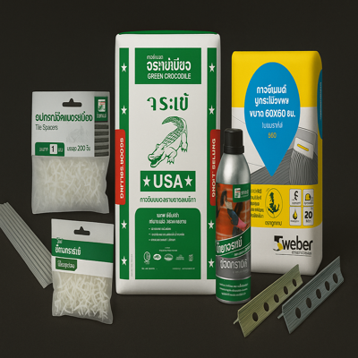 วัสดุ อุปกรณ์ ติดตั้งกระเบื้อง